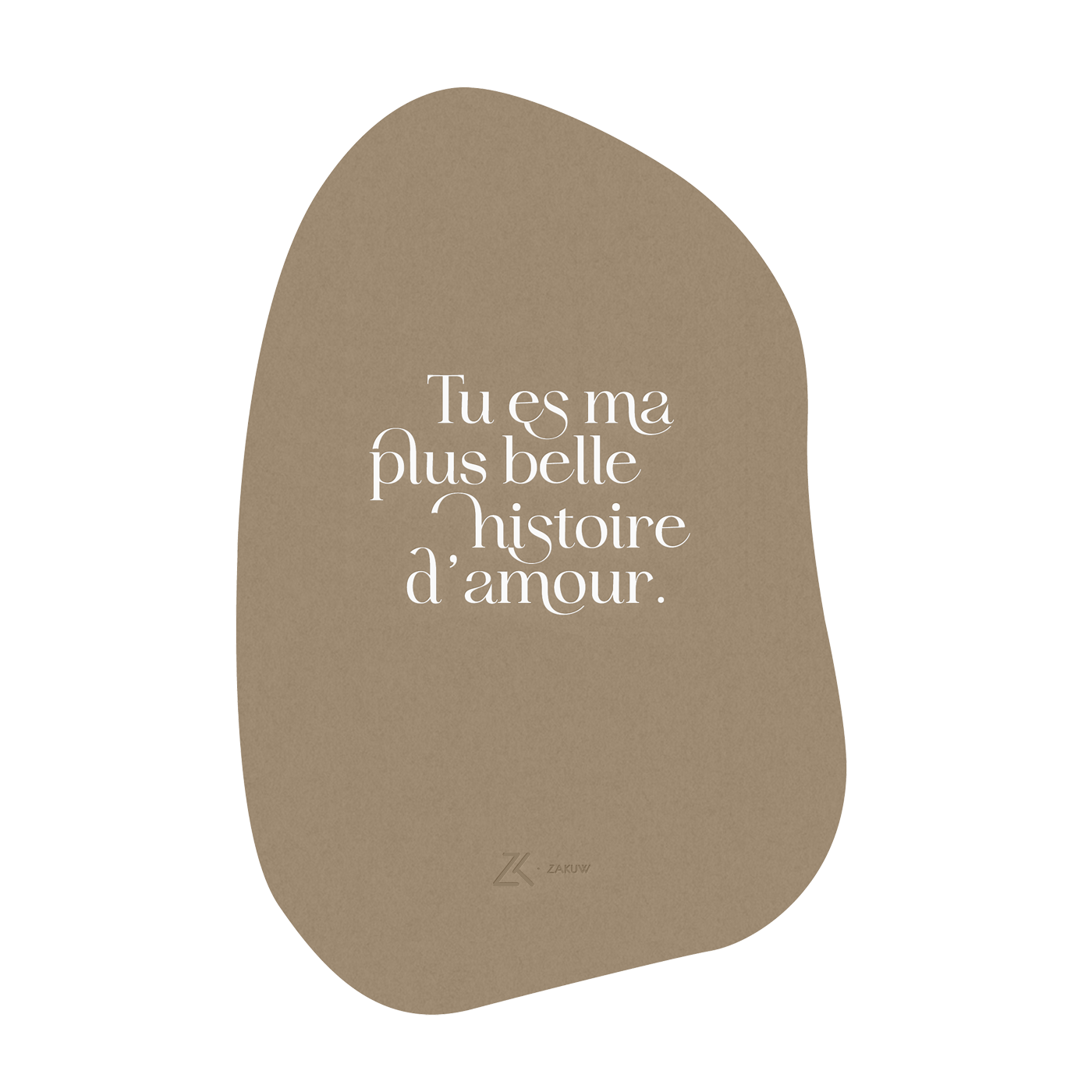Carte postale galet "Histoire d'amour" – Zakuw