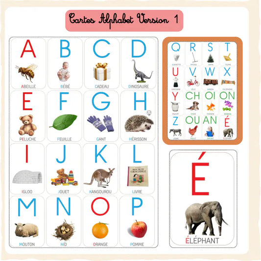 Cartes Alphabet Version 1 -  Les lots d'Elo