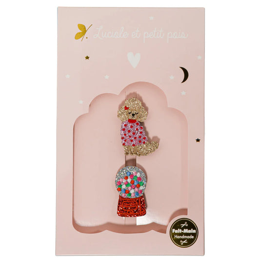 Coffret Darling - Broche Caniche & Bubble gum – Luciole et Petit Pois
