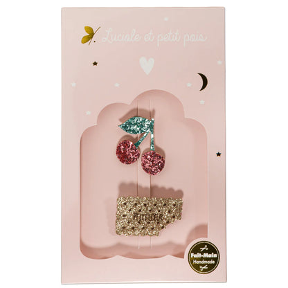 Coffret Broche Cerise & Cookie- Luciole et petit pois
