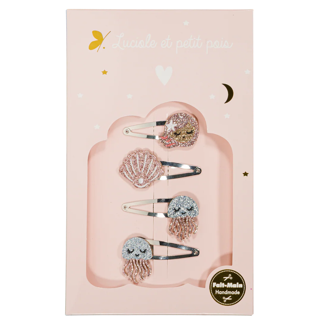 Coffret Ocean Love - Barrettes Pearly & Jelly - Luciole et petit pois