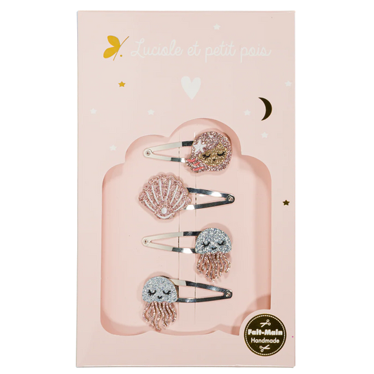 Coffret Ocean Love - Barrettes Pearly & Jelly - Luciole et petit pois