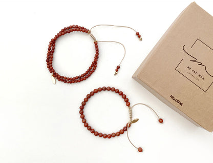 Bracelets  Moi et maman - Jaspe rouge - Mrs Ertha