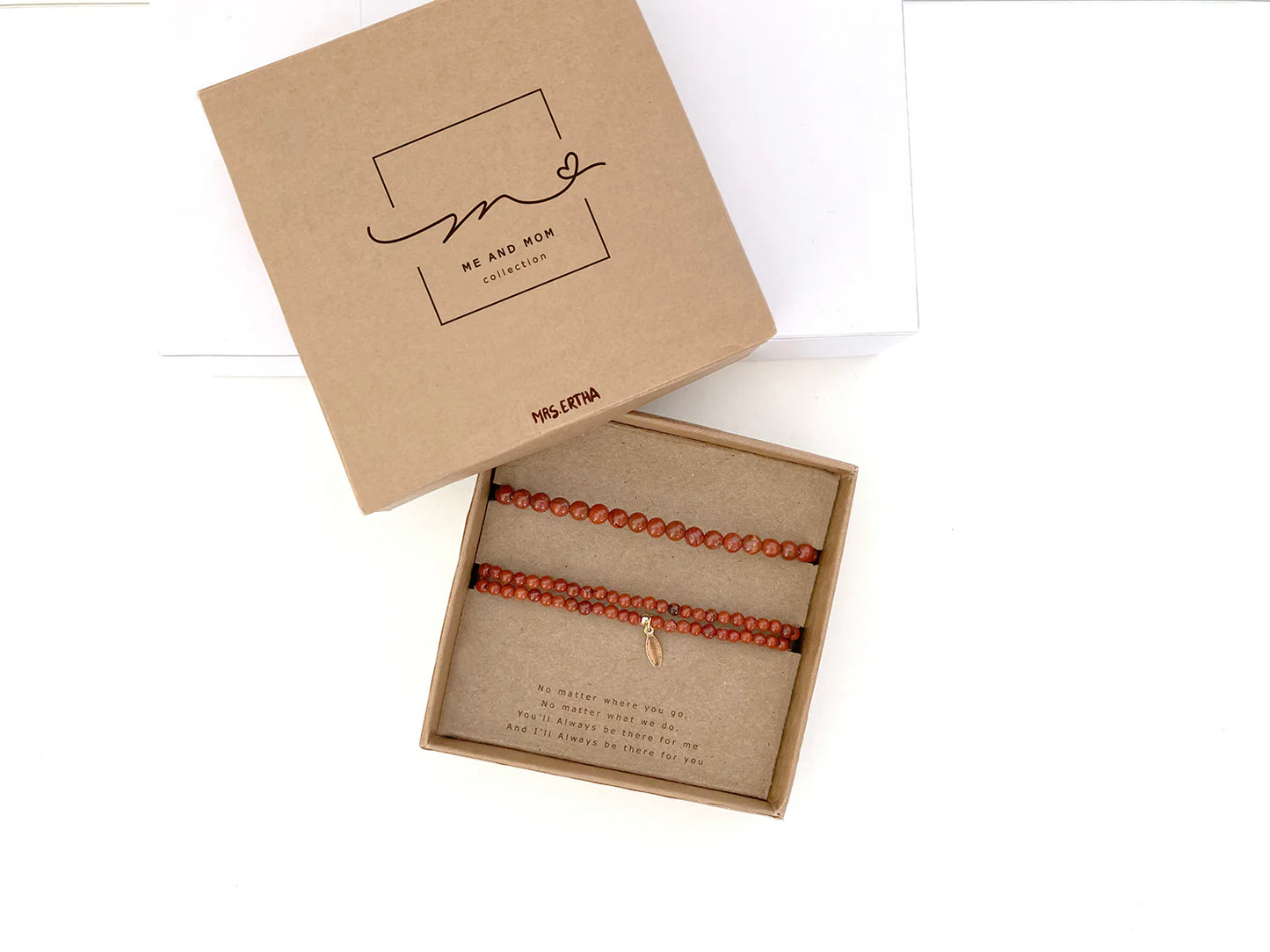 Bracelets  Moi et maman - Jaspe rouge - Mrs Ertha