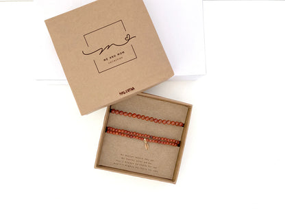 Bracelets  Moi et maman - Jaspe rouge - Mrs Ertha