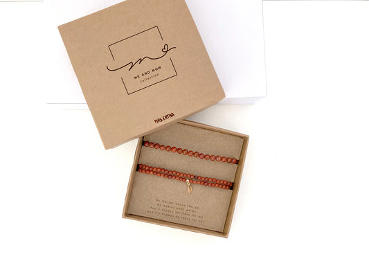 Bracelets  Moi et maman - Jaspe rouge - Mrs Ertha