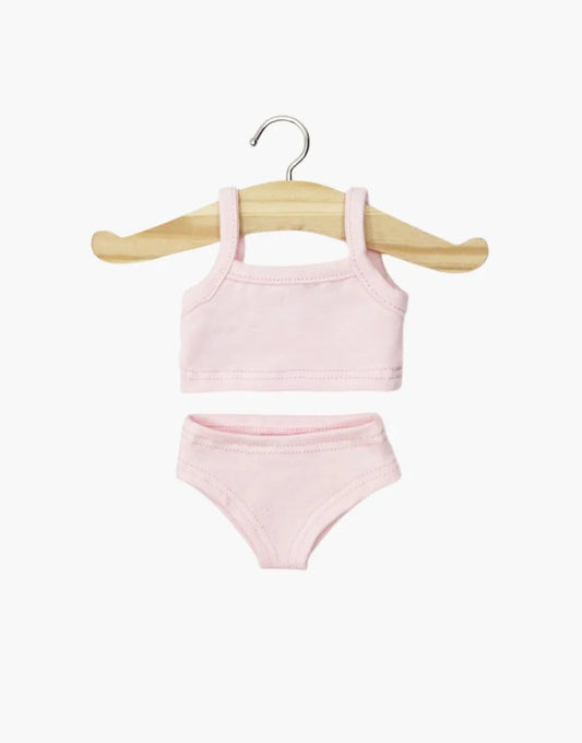 Dessous fille en jersey rose pâle pour poupée Mini Panchas 27 cm – Minikane