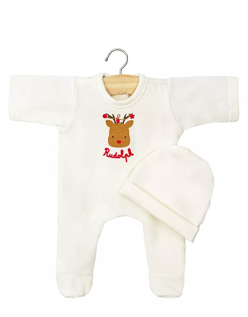 Dors bien Ange et son bonnet en jersey écru « Rudolph » - Minikane
