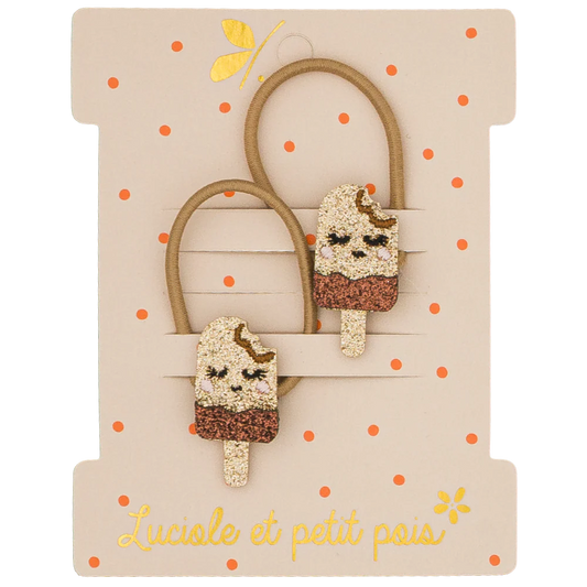 Élastiques mini - Ice cream choco (paire) | Luciole et Petit Pois