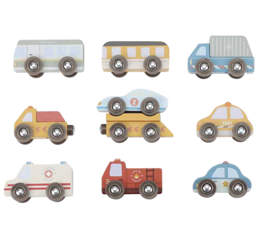Ensemble de véhicules en bois -Little dutch