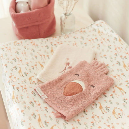 Lot de 2 gants de toilette Flamants roses | Little Dutch