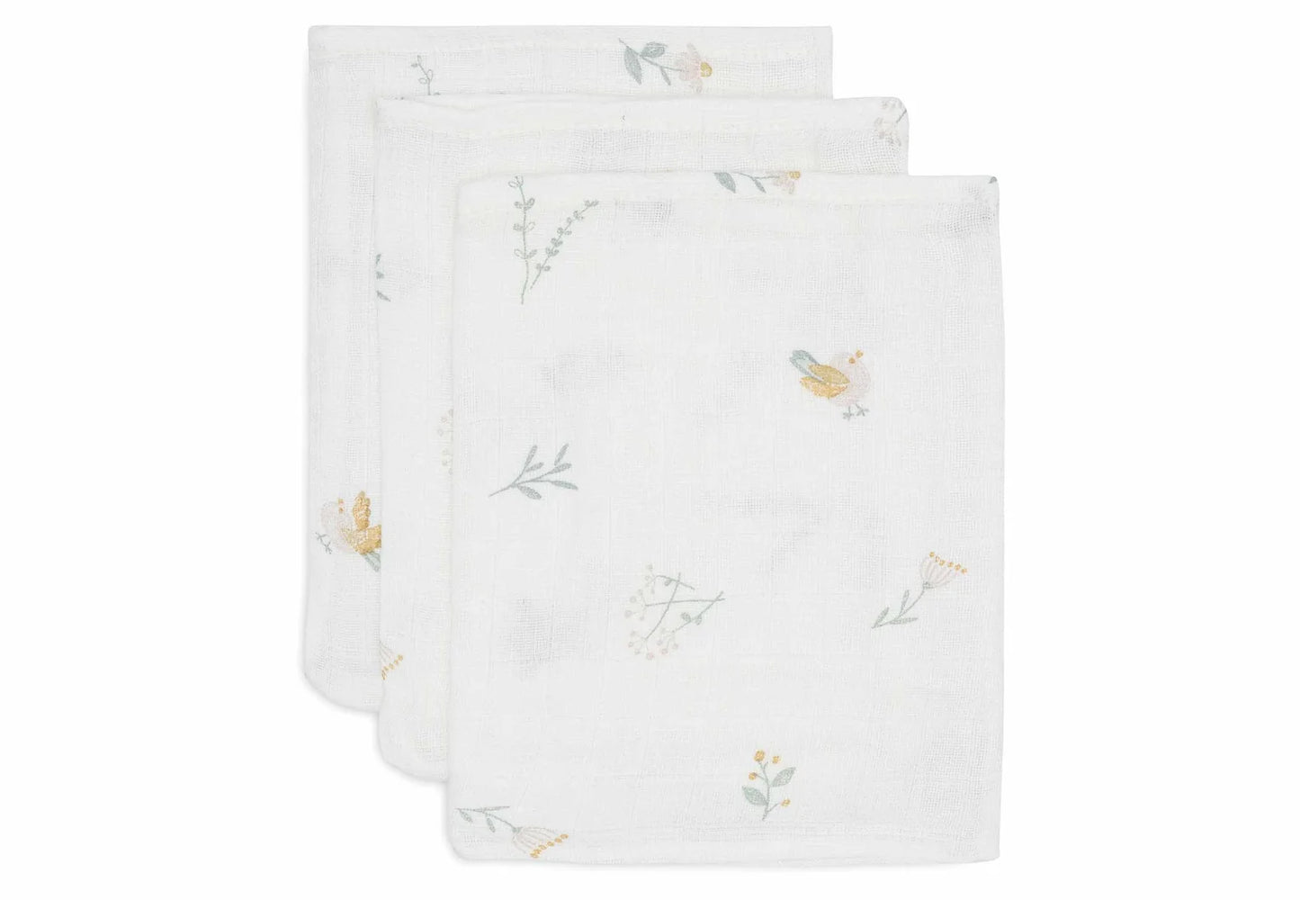 Gant de Toilette Gaze de Coton Lovely Birds 3 Unités - Jollein