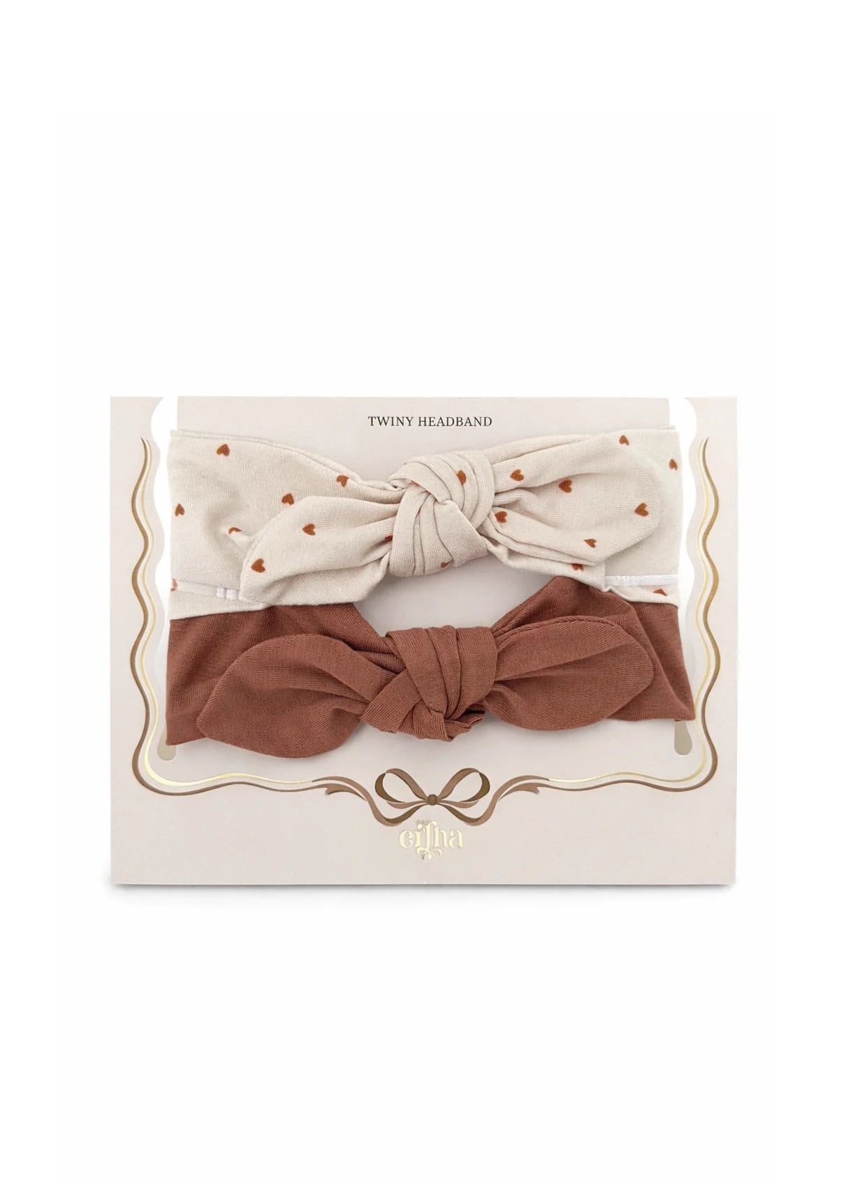 Pack de Bandeaux Bébé Twiny Tiny Hearts - Coton Bio - Mrs Ertha