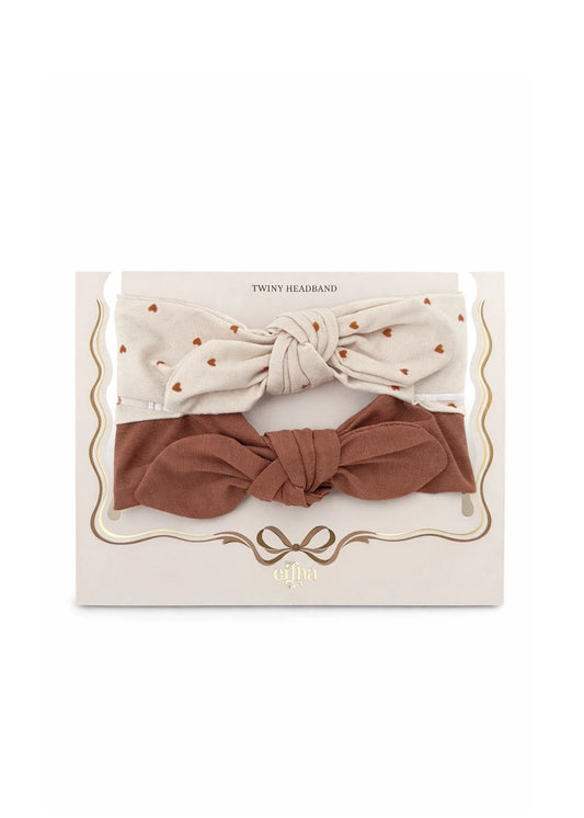 Pack de Bandeaux Bébé Twiny Tiny Hearts - Coton Bio - Mrs Ertha
