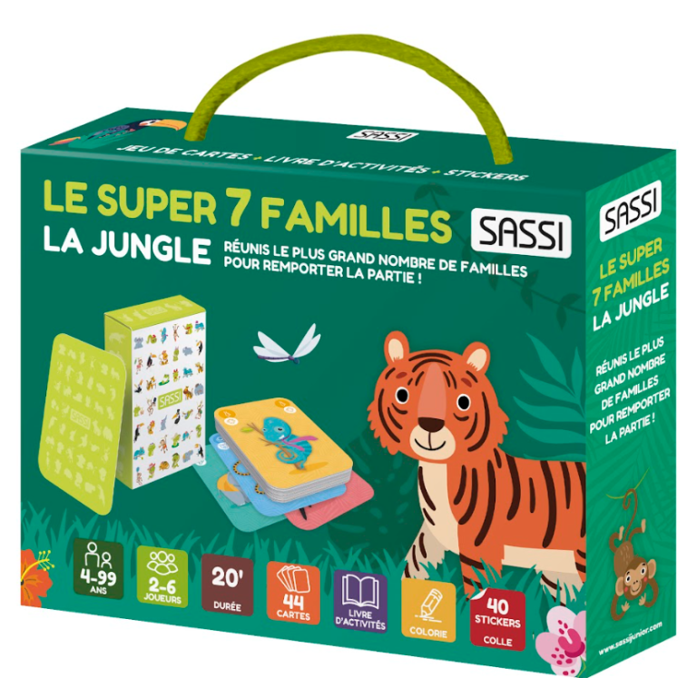 Le super 7 familles - La Jungle - Jeu de société Sassi
