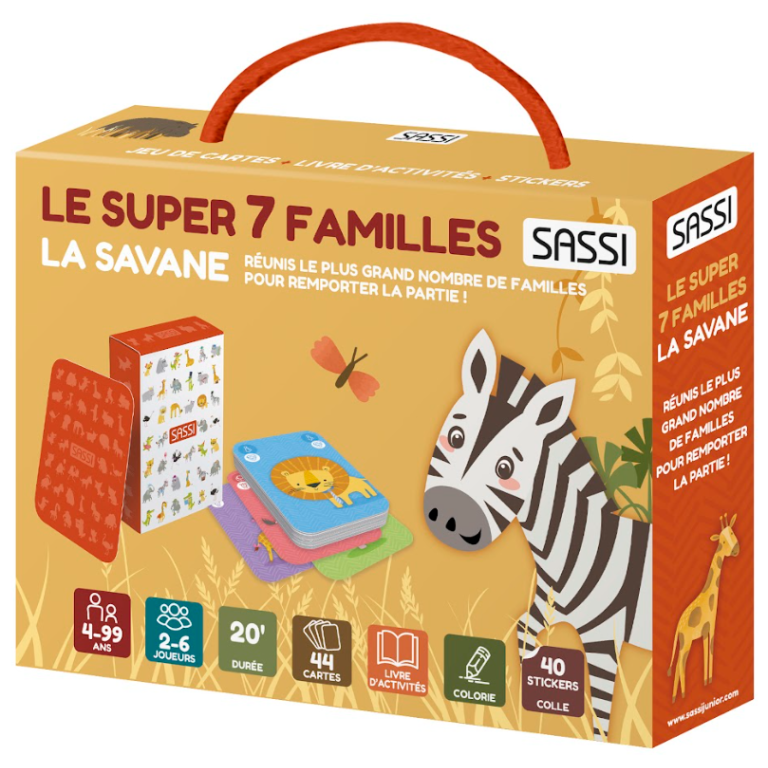 Le super 7 familles - La savane - Jeu de société Sassi