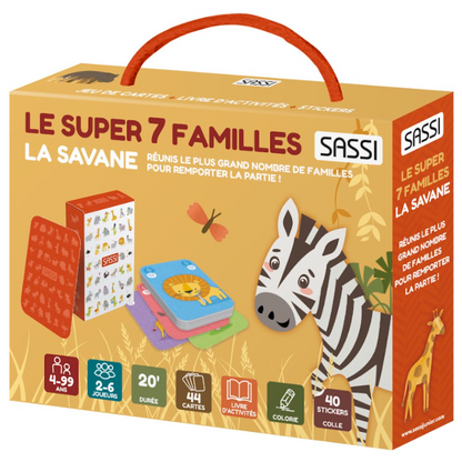 Le super 7 familles - La savane - Jeu de société Sassi