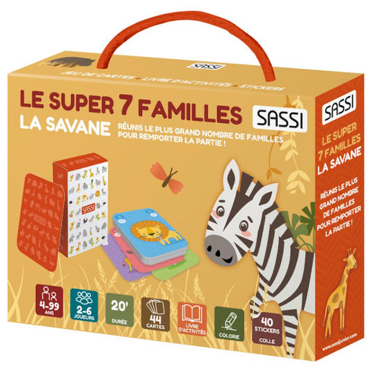 Le super 7 familles - La savane - Jeu de société Sassi