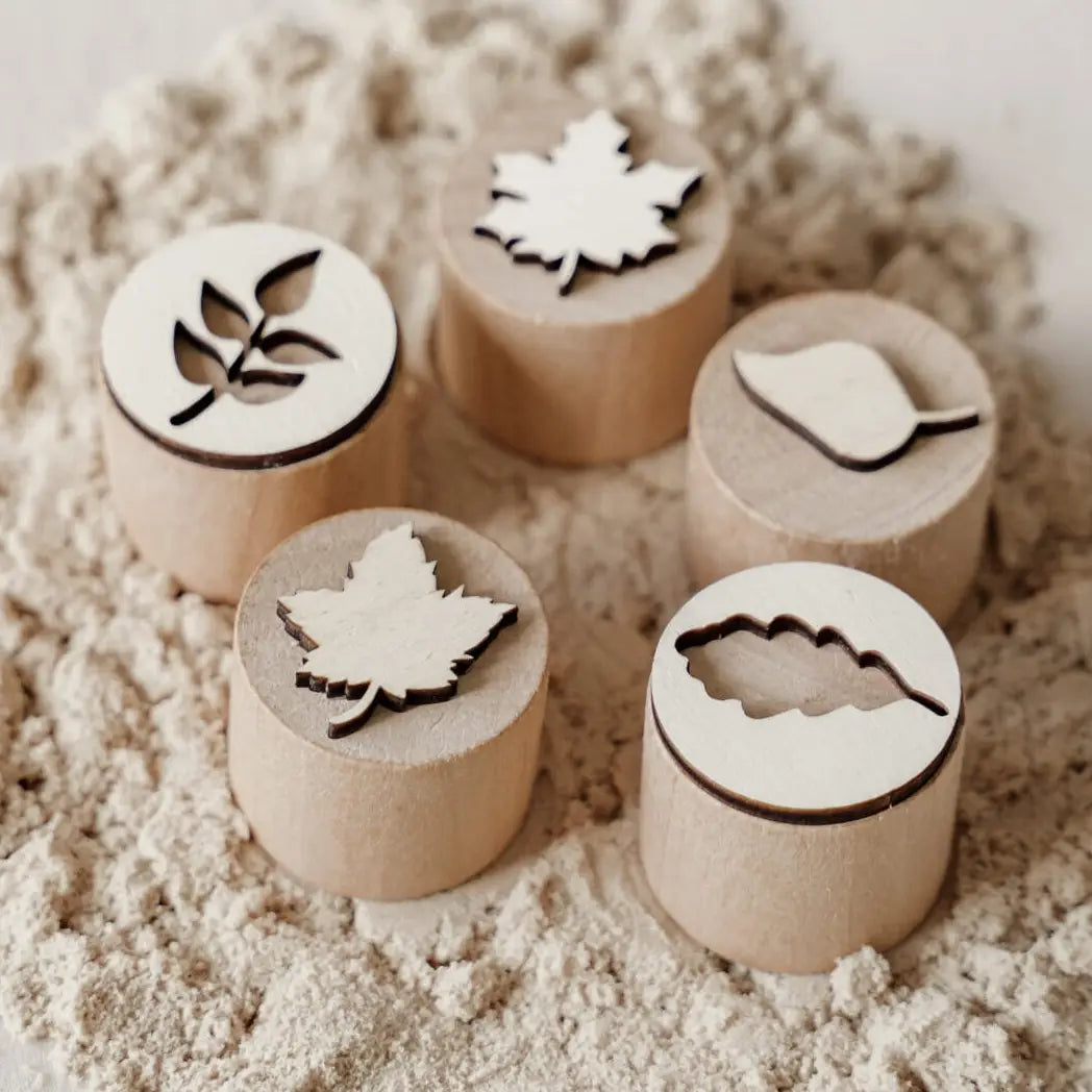 5 tampons feuilles pour jeu sensoriel – Leukmetletters