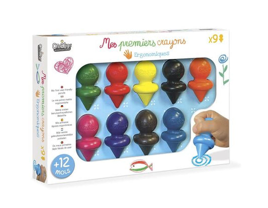 Mes Premiers Crayons x9 Créa Lign' - Crayons de Cire Ergonomiques Lavables