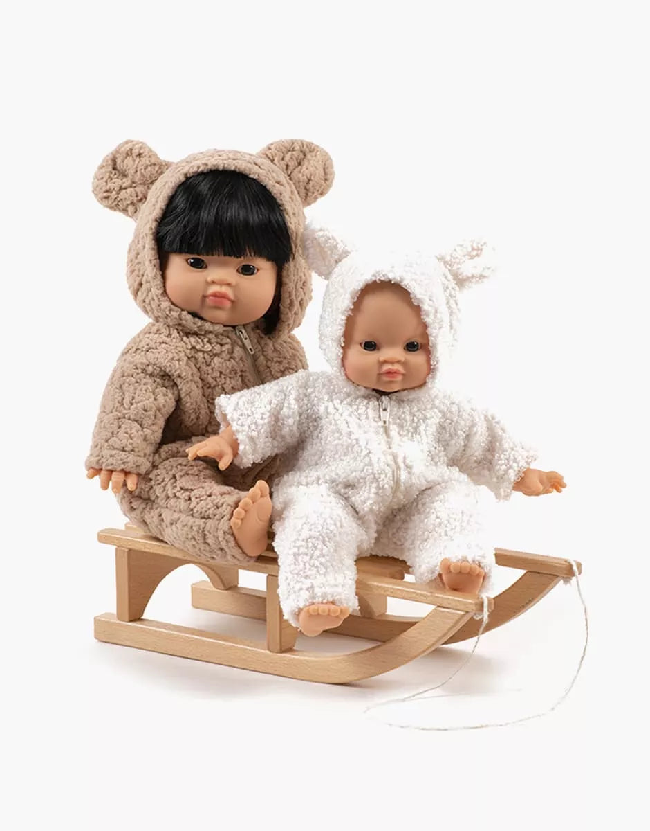 Luge en bois Pépette pour poupée -  Minikane
