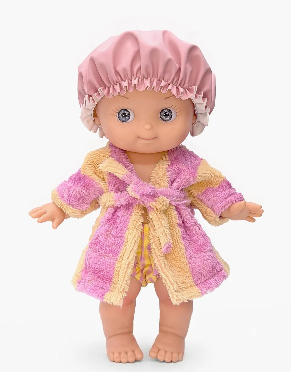 Alice à la maison et son ensemble de bain rayé rose- Minikane