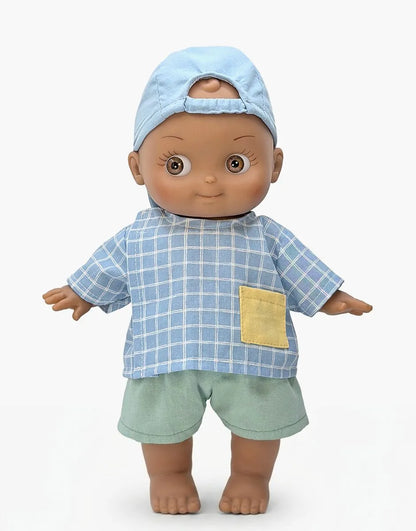 Noah à l’école et son ensemble à carreaux bleu - Minikane