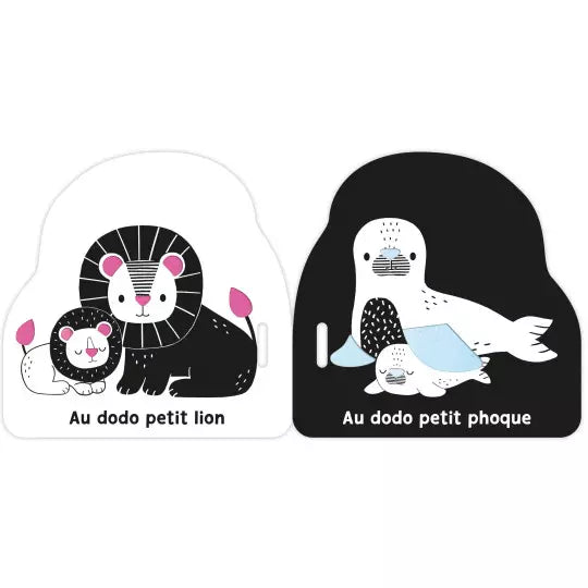 Mon premier livre poussette en noir et blanc # Au dodo