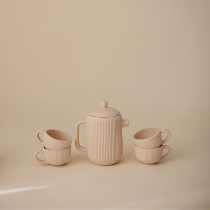 Service à thé en silicone – Théière et 3 tasses – Mushie