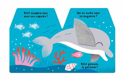 Cache-cache petit dauphin – Livre à rabats en feutrine dès 6 mois – Nathan