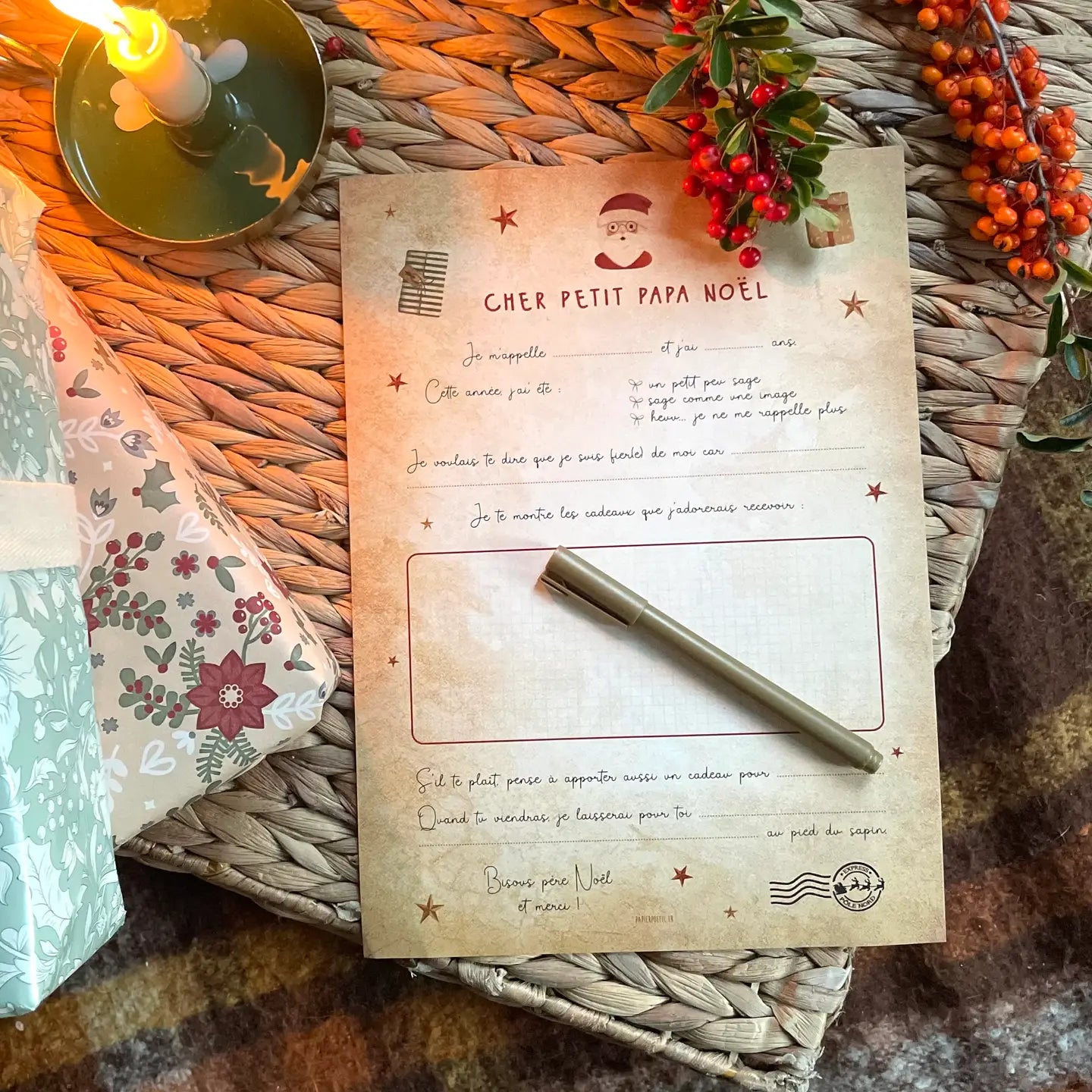 Lettre au père Noël - Cadeaux - Papier Poetic