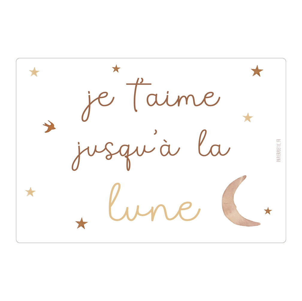 Carte "Je t’aime jusqu'à la lune" - Papier Poetic