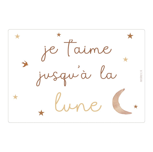 Carte "Je t’aime jusqu'à la lune" - Papier Poetic
