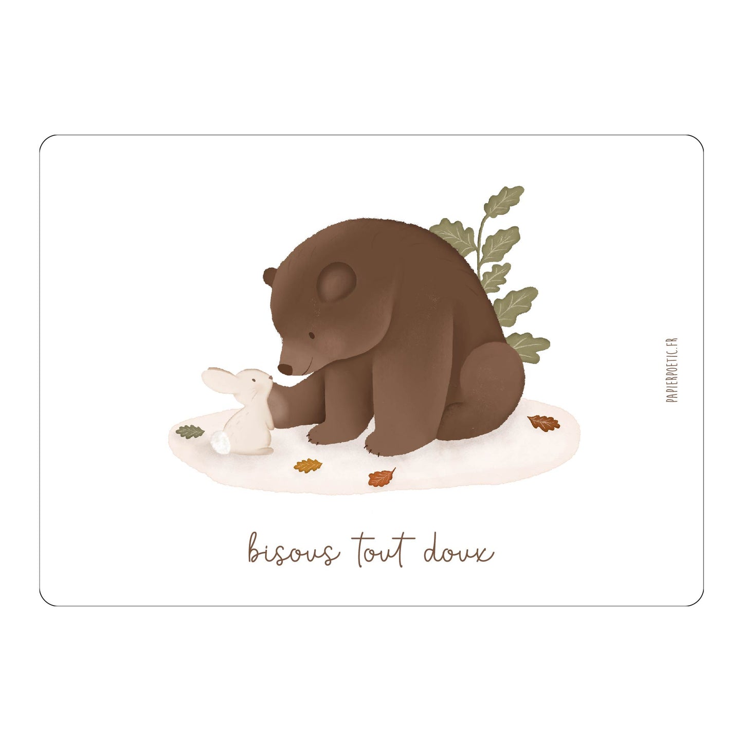 Carte “Bisous tout doux” - Papier Poetic