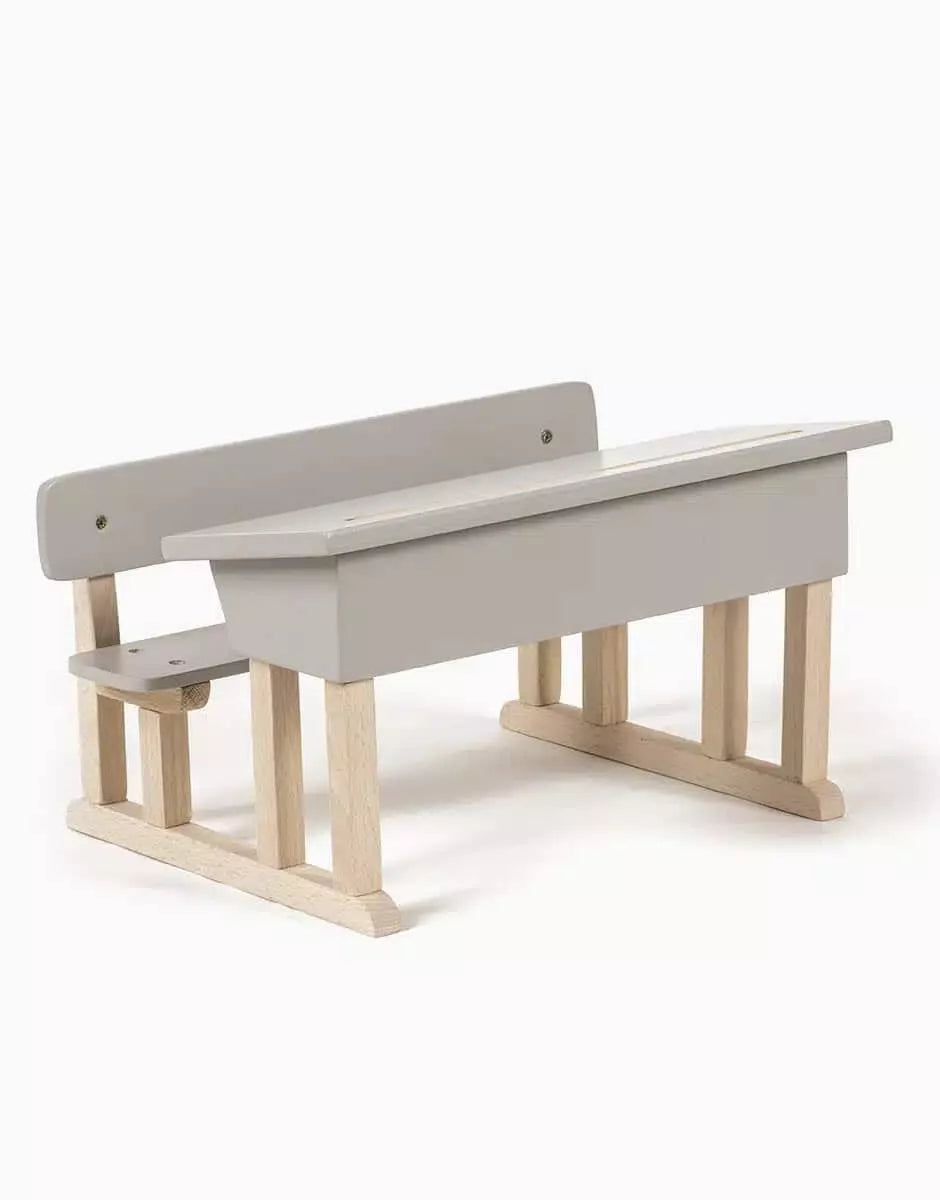 Pupitre d’écolier pour poupées Minikane en bois gris poudré - Minikane