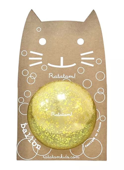 Ballon bulle 15cm jaune #chat