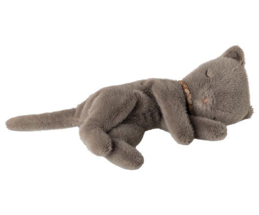 Peluche chaton endormi, Petit - Gris - Maileg