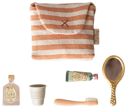 Trousse de toilettes, Souris - Rayé rouge - Maileg
