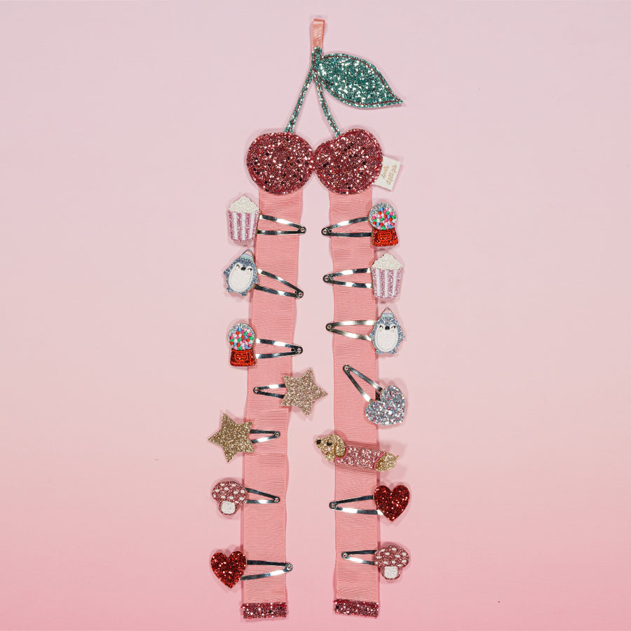 Porte-barrettes mural - Cerise - Luciole et petit pois