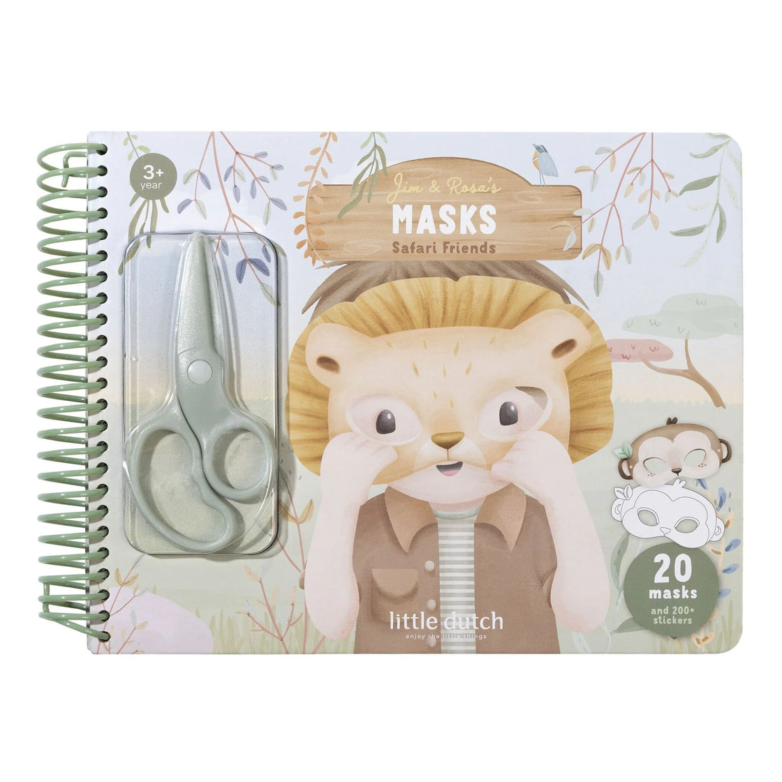 Livre avec ciseaux - Safari masques - Little dutch
