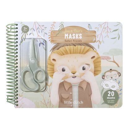 Livre avec ciseaux - Safari masques - Little dutch