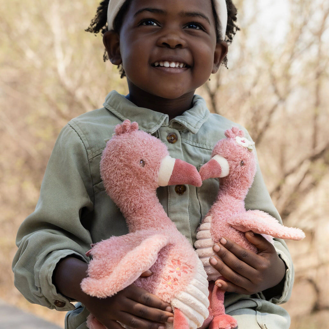Peluche flamand rose 32 cm -Safari Friends - Little Dutch