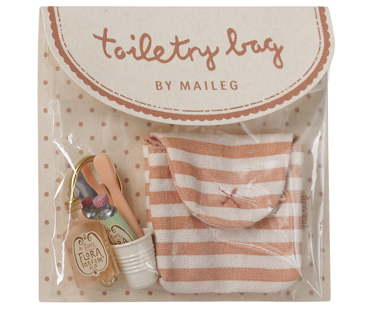 Trousse de toilettes, Souris - Rayé rouge - Maileg