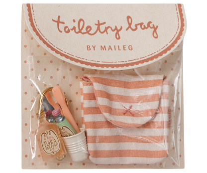 Trousse de toilettes, Souris - Rayé rouge - Maileg
