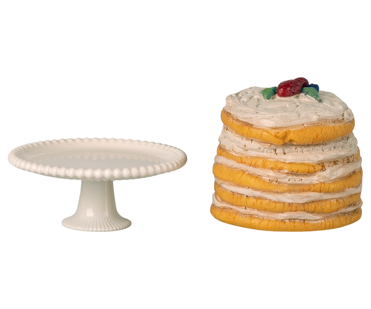Gâteau de fête et présentoir pour souris blanc cassé – Maileg