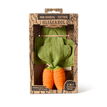 Cathy la carotte 🥕 Mini Doudou-Anneau Dentition Bébé- Oli and Carol