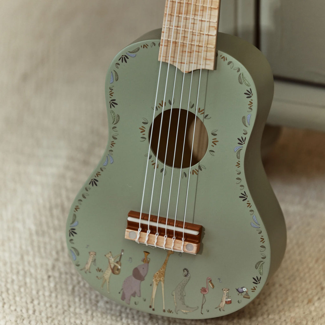 Guitare verte en bois -Safari Friends - Little Dutch