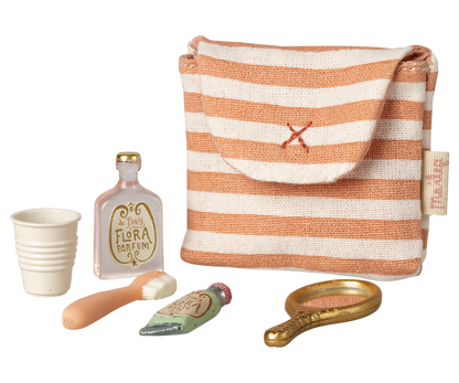 Trousse de toilettes, Souris - Rayé rouge - Maileg