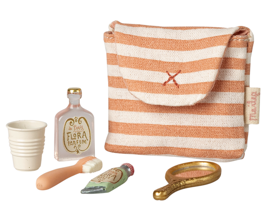 Trousse de toilettes, Souris - Rayé rouge - Maileg