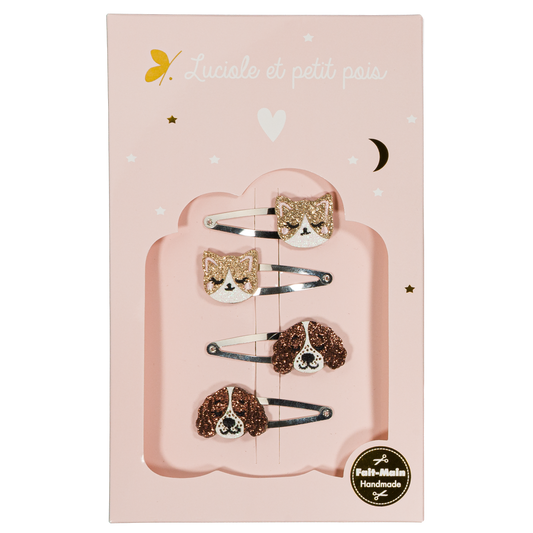 Coffret Lovely Paws - Barrettes Alba & Kitty - Luvciole et petit pois